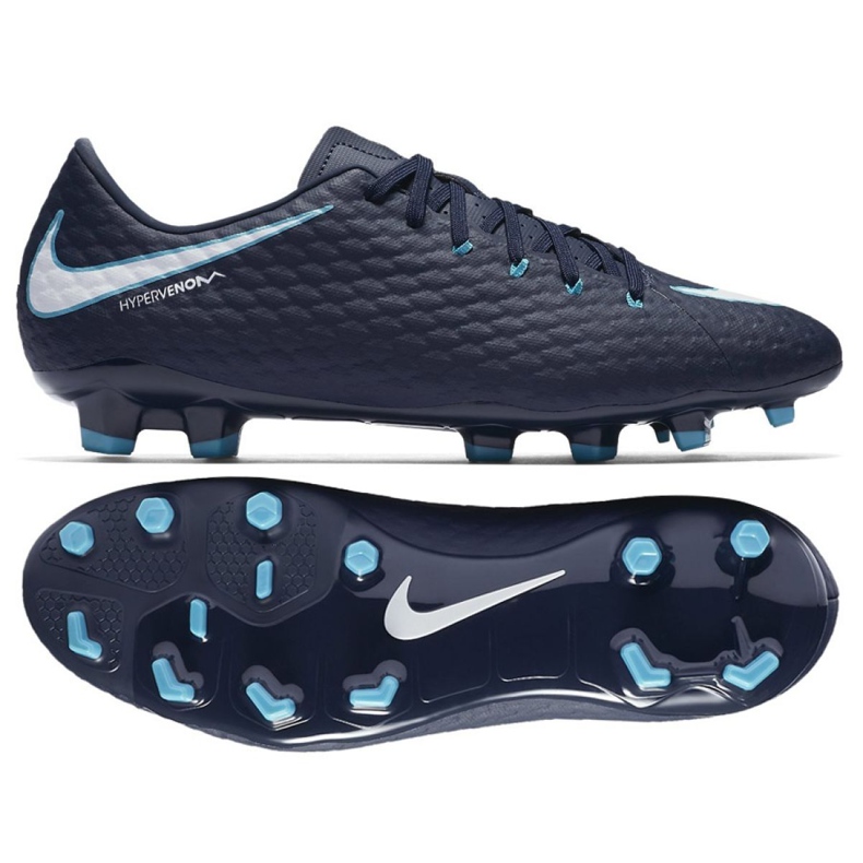 Botas de fútbol Nike Hypervenom Phelon Iii Fg M 852556-414 azul marino azul marino