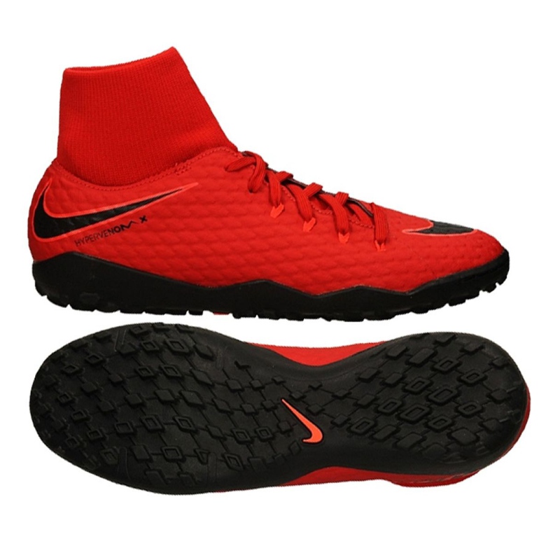 Botas de fútbol Nike Hypervenomx Phelon Iii Df Tf M 917769-616 rojo rojo