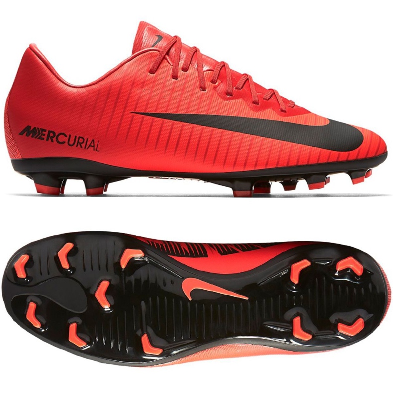 Nike Mercurial Vapor Xi Fg Jr 903594-616 zapatos de fútbol multicolor rojo