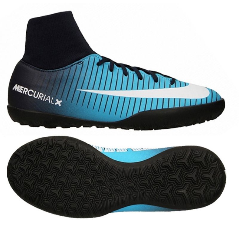 Botas de fútbol Nike MercurialX Victory VI DF TF Jr 903604-404 azul