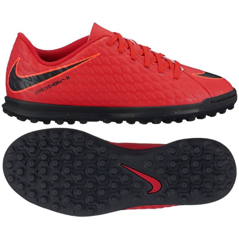 Botas de fútbol Nike HypervenomX Phade III TF Jr 852585-616 rojo