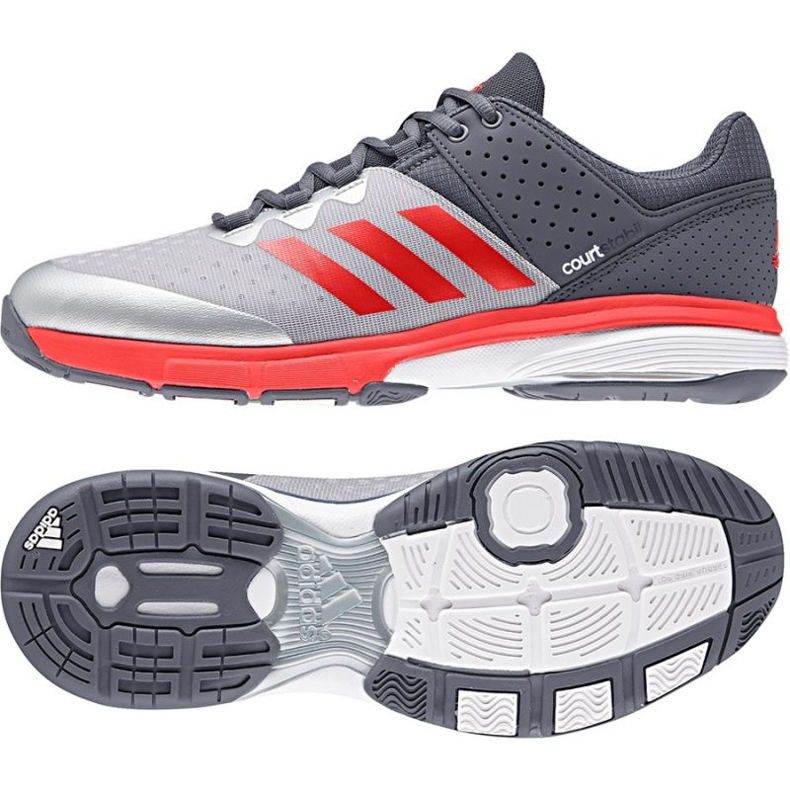 Zapatilla de balonmano adidas Court Stabil gris