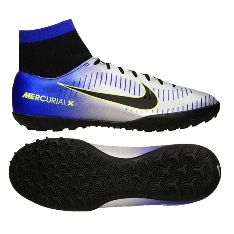 Botas de fútbol Nike MercurialX Victory Vi Neymar Df Tf M 921514-407 verde, azul, gris / plateado azul