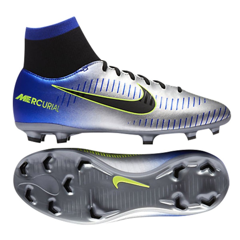 Botas de fútbol Nike Mercurial Victory Vi Df Neymar Fg Jr 921486-407 multicolor plata