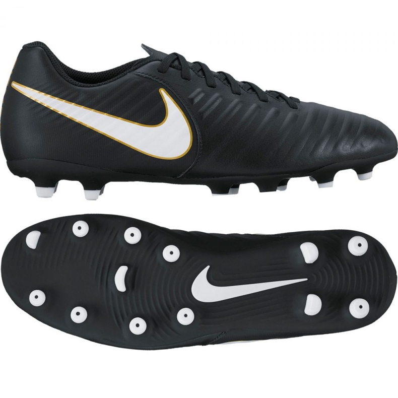 Nike Tiempo Rio Iv Fg M 897759-002 zapatos de fútbol multicolor negro