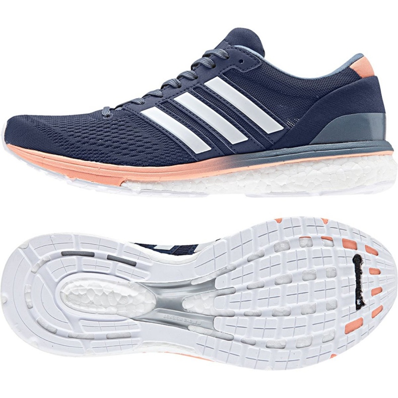 Zapatillas running adidas Adizero Boston 6 W BB6418 blanco azul marino naranja Zapatillas running adidas Adizero Boston 6 W BB6418 blanco azul marino naranja