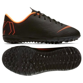 Nike Mercurial VaporX 12 Academy Gs Tf Jr AH7342-081 zapatos de fútbol negro negro