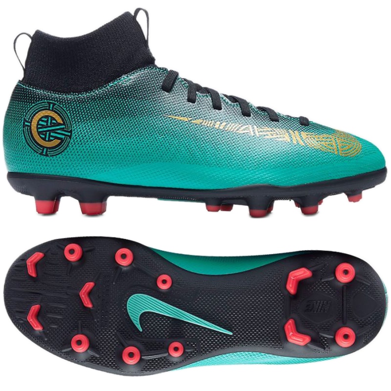 Nike Mercurial Superfly 6 Club CR7 Mg Jr AJ3115-390 zapatos de fútbol azul azul