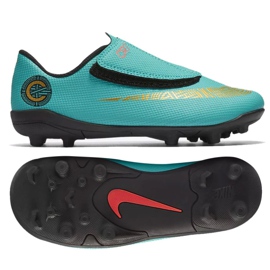 Nike Mercurial Vapor 12 Club Ps V CR7 Mg Jr AJ3096-390 zapatos de fútbol azul azul