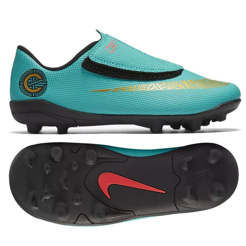 Nike Mercurial Vapor 12 Club Ps V CR7 Mg Jr AJ3096-390 zapatos de fútbol azul azul Nike Mercurial Vapor 12 Club Ps V CR7 Mg Jr AJ3096-390 zapatos de fútbol azul azul