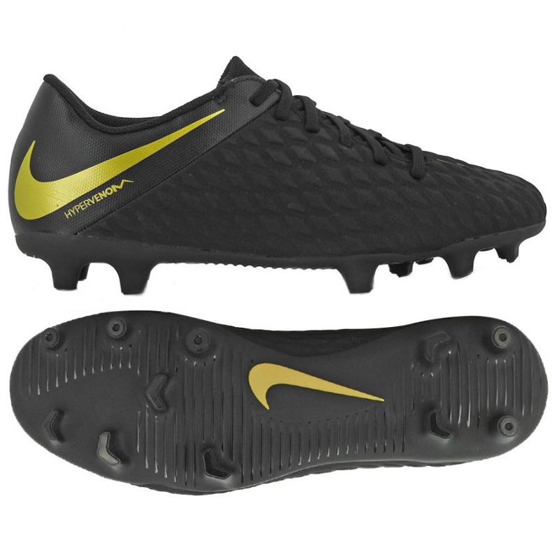 Nike Hypervenom Phantom 3 Club Fg 3 M AJ4145-090 zapatos de fútbol negro negro