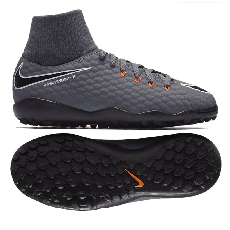 Botas de fútbol Nike Hypervenom PhantomX 3 Academy Df Tf Jr AH7293-081-S gris gris