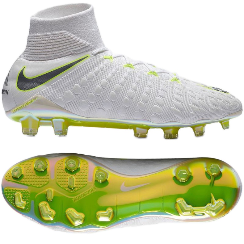 Nike Hypervenom Phantom 3 Elite Dynamic Fit FG M AJ3803-107 zapatos de fútbol blanco