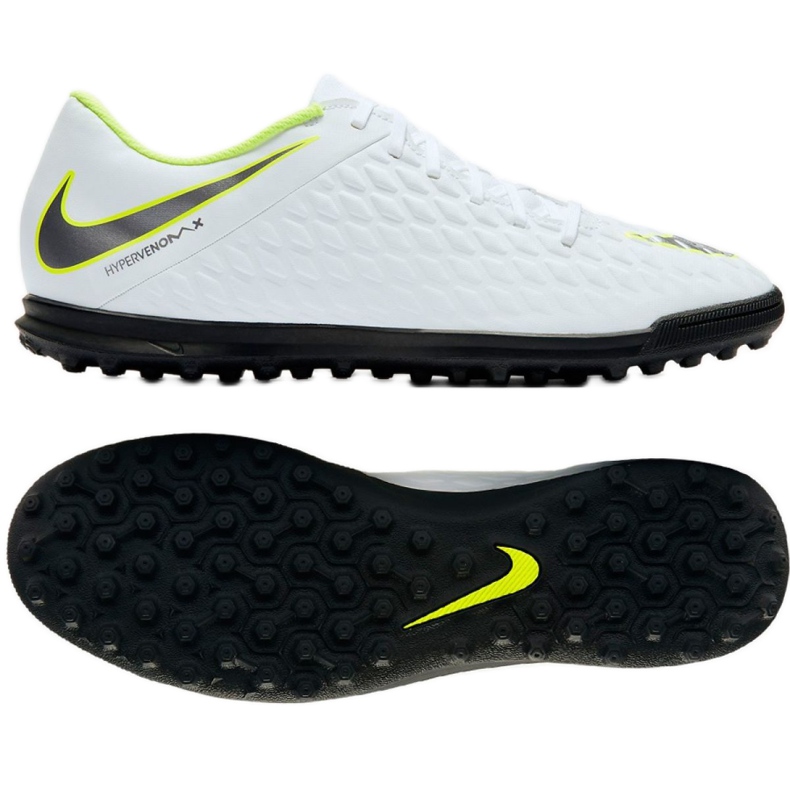 Nike Hypervenom Phantomx 3 Club Tf M AJ3811-107 zapatos de fútbol blanco blanco