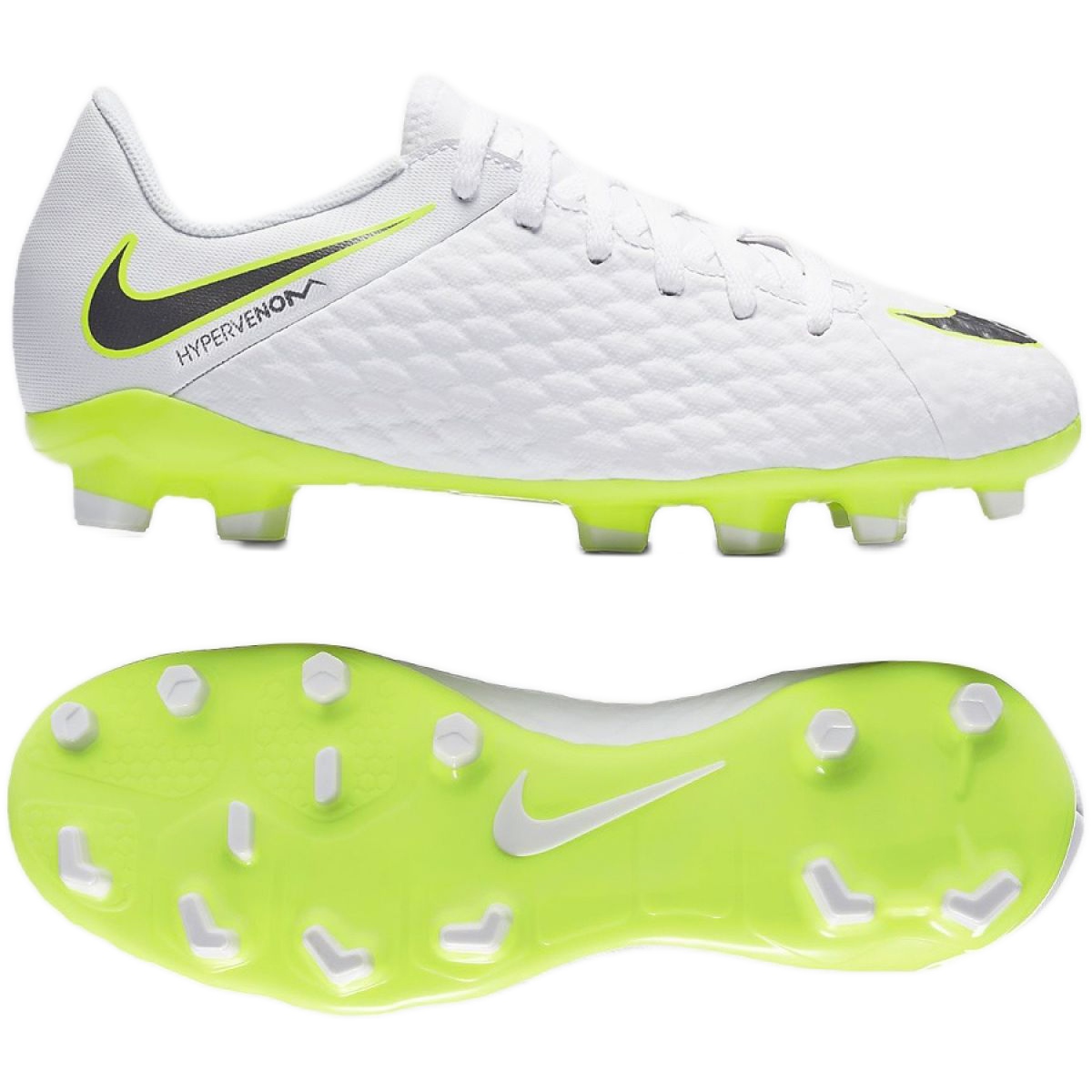 Nike Hypervenom Phantom 3 Academy Fg Jr AJ4119 107 zapatos de f tbol blanco multicolor