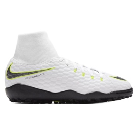 Nike Hypervenom PhantomX 3 Academy Df Tf Jr AH7293-107 zapatos de fútbol blanco blanco