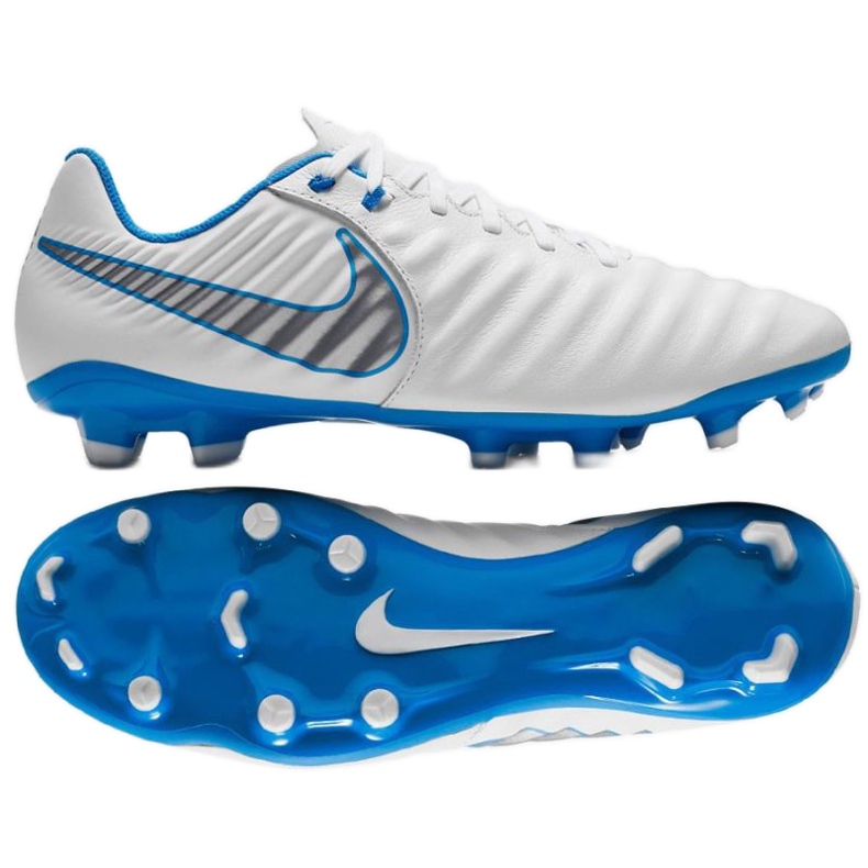 Nike Tiempo Legend 7 Academy Fg M AH7242-107 zapatos de fútbol blanco blanco