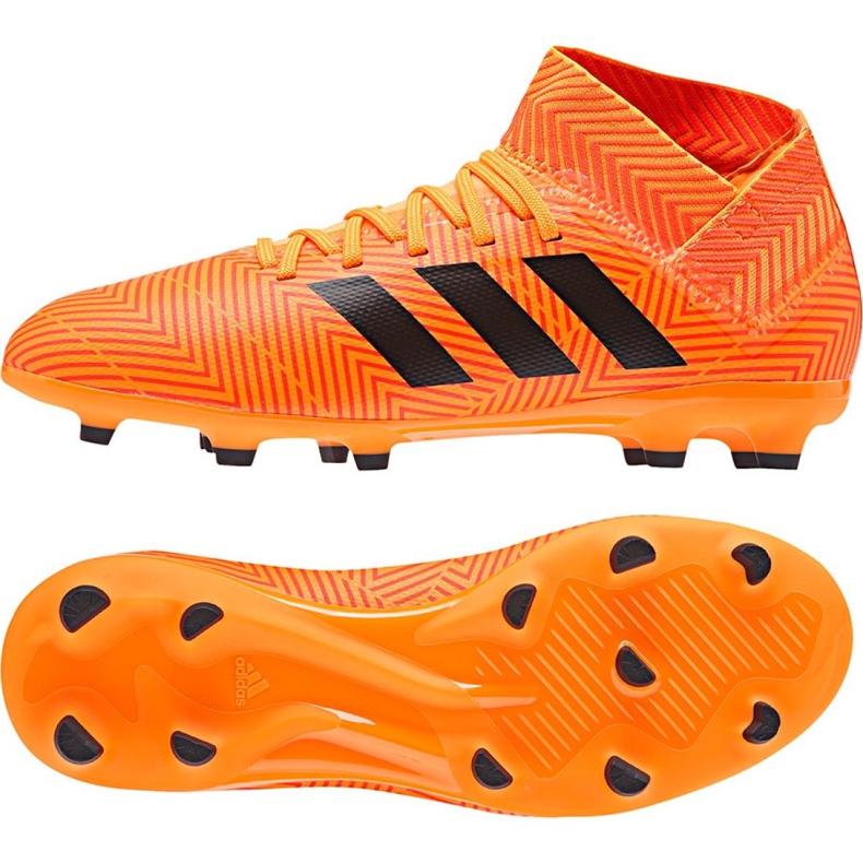 Las botas de fútbol adidas Nemeziz 18.3 Fg Jr DB2352 multicolor naranja