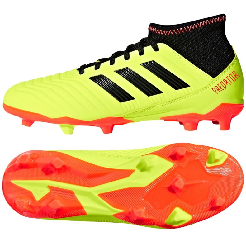 Botas de futbol Adidas Preadtor 18.3 Fg Jr DB2319 multicolor amarillo Botas de futbol Adidas Preadtor 18.3 Fg Jr DB2319 multicolor amarillo