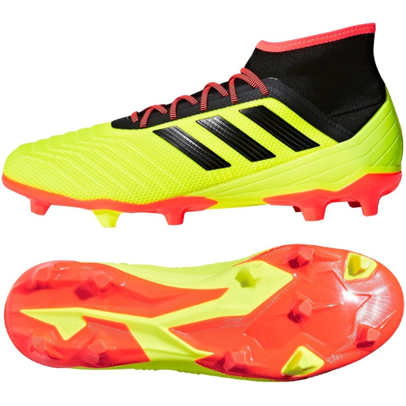 Botas de futbol Adidas Predator 18.2 Fg M DB1997 multicolor amarillo