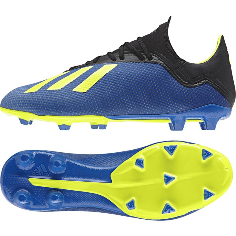 Botas de fútbol Adidas X 18.3 Fg M DA9335 multicolor azul Botas de fútbol Adidas X 18.3 Fg M DA9335 multicolor azul
