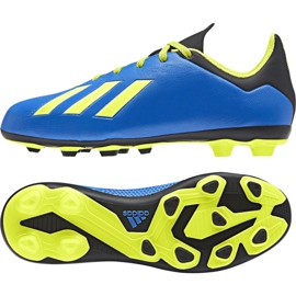Botas de fútbol adidas X 18.4 FxG Jr DB2419 multicolor azul