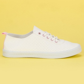 Kylie Zapatillas con cordones calados blanco