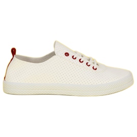 Kylie Zapatillas con cordones calados blanco