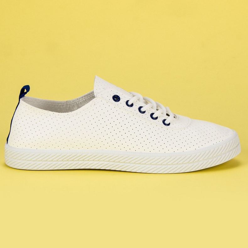 Kylie Zapatillas con cordones calados blanco