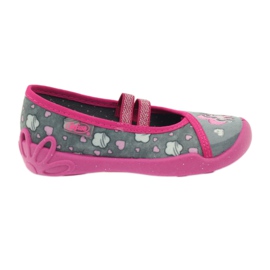 Befado zapatos infantiles bailarinas babuchas 116x238 gris rosa