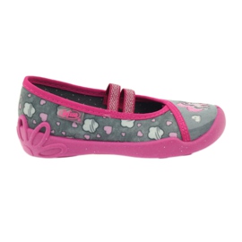 Befado zapatos infantiles bailarinas babuchas 116x238 gris rosado