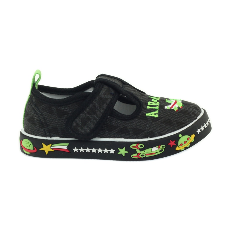 Deportivas niño American Club negro velcro 207/2018 blanco verde