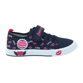 American Club Zapatillas americanas labios rosas azul marino