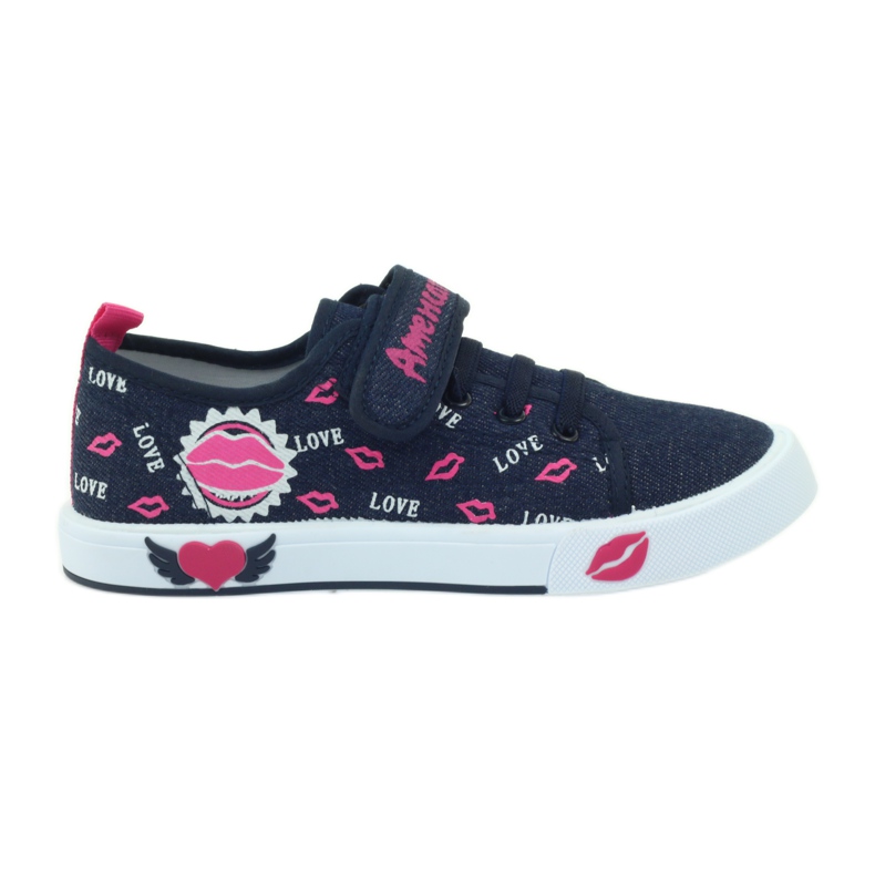 American Club Zapatillas americanas labios rosas rosado azul marino American Club Zapatillas americanas labios rosas rosado azul marino