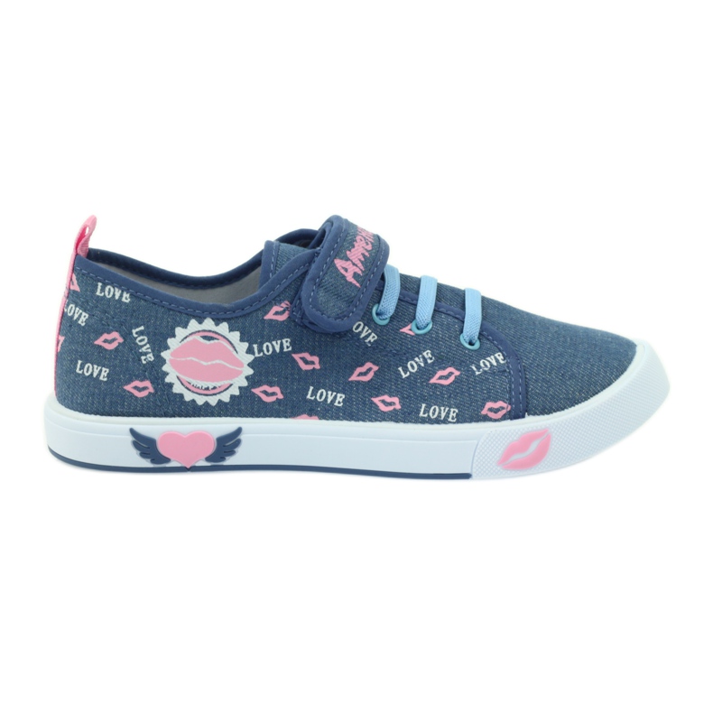 American Club Zapatillas americanas labios rosas rosado azul marino