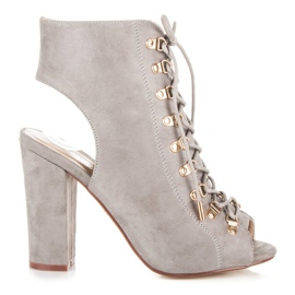 Seastar Botines de ante con puntera abierta gris