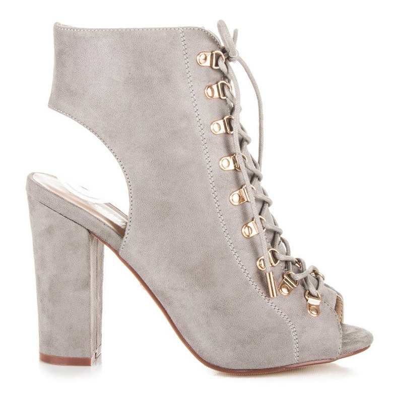 Seastar Botines de ante con puntera abierta gris