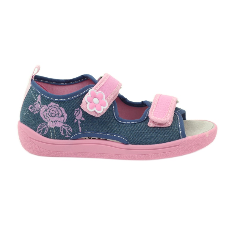 American Club Sandalias americanas zapatos infantiles plantilla piel azul rosado