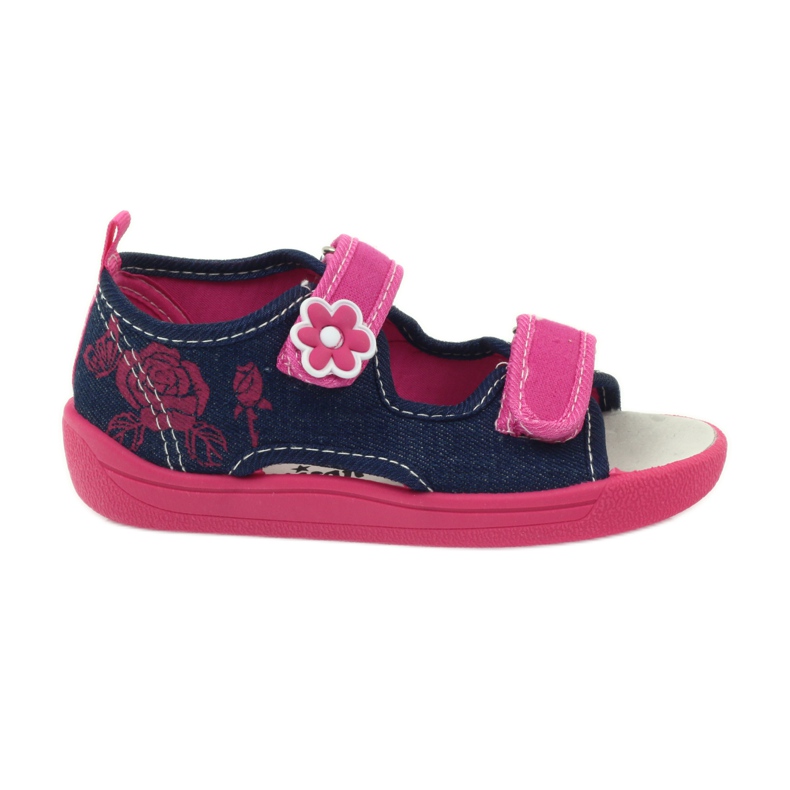 American Club Sandalias americanas zapatos infantiles plantilla piel rosado azul marino