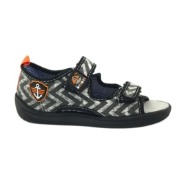 American Club Sandalias americanas zapatos infantiles plantilla piel negro naranja gris
