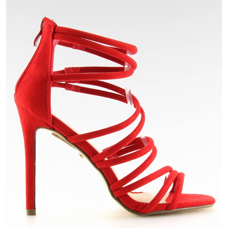 Sandalias rojas con tacón alto LE039 Rojo Sandalias rojas con tacón alto LE039 Rojo