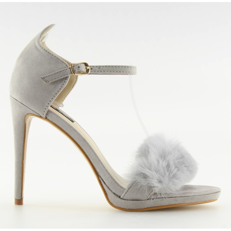 Sandalias grises en un gris L6120 Tacón alto gris Sandalias grises en un gris L6120 Tacón alto gris