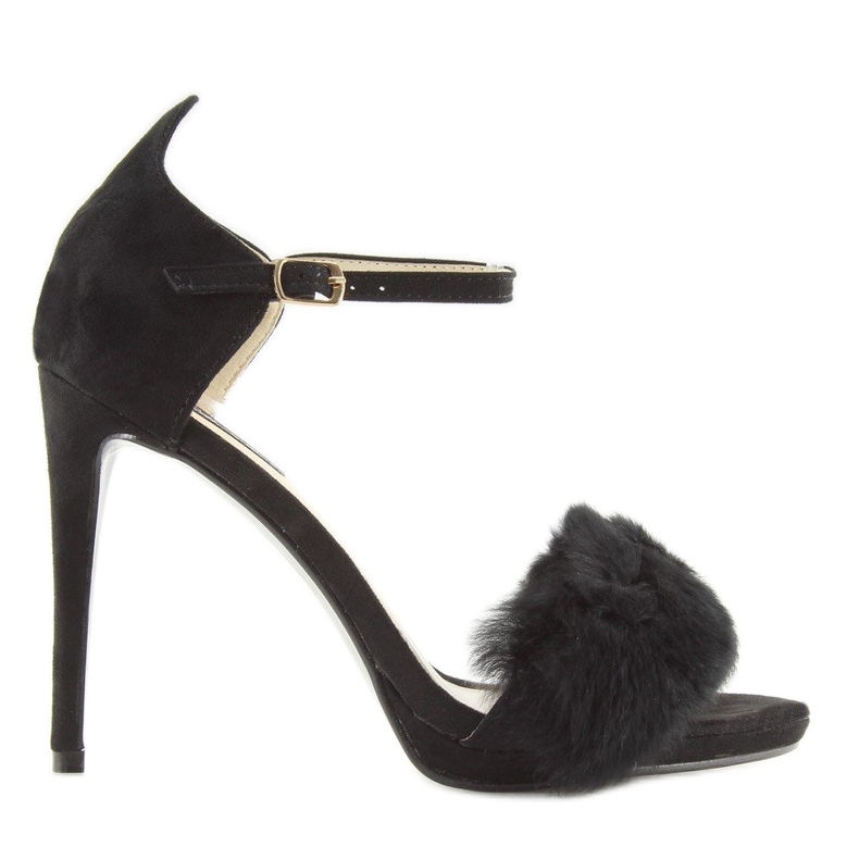 Sandalias negras con tacón alto L6120 Negro Sandalias negras con tacón alto L6120 Negro