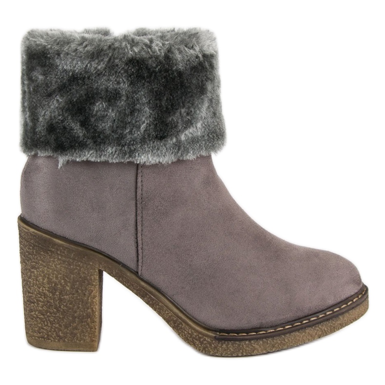 Seastar Botines de ante con pelo gris Seastar Botines de ante con pelo gris