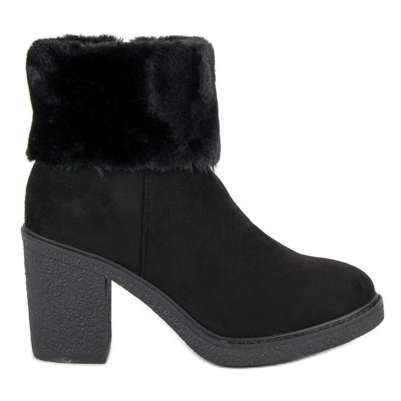 Seastar Botines de ante con pelo negro Seastar Botines de ante con pelo negro