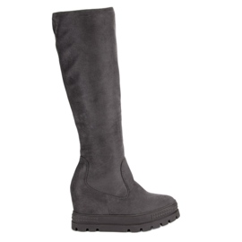 Seastar Botas de cuña de ante gris