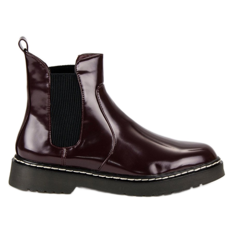 Small Swan Botines Chelsea lacados rojo