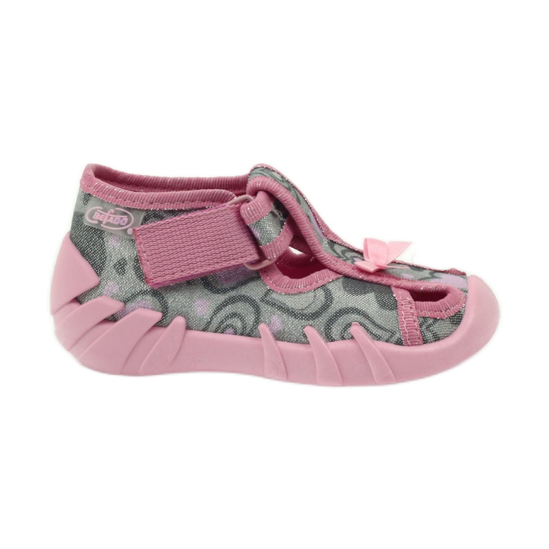 Befado 190P084 zapatillas hilo brillante gris rosado
