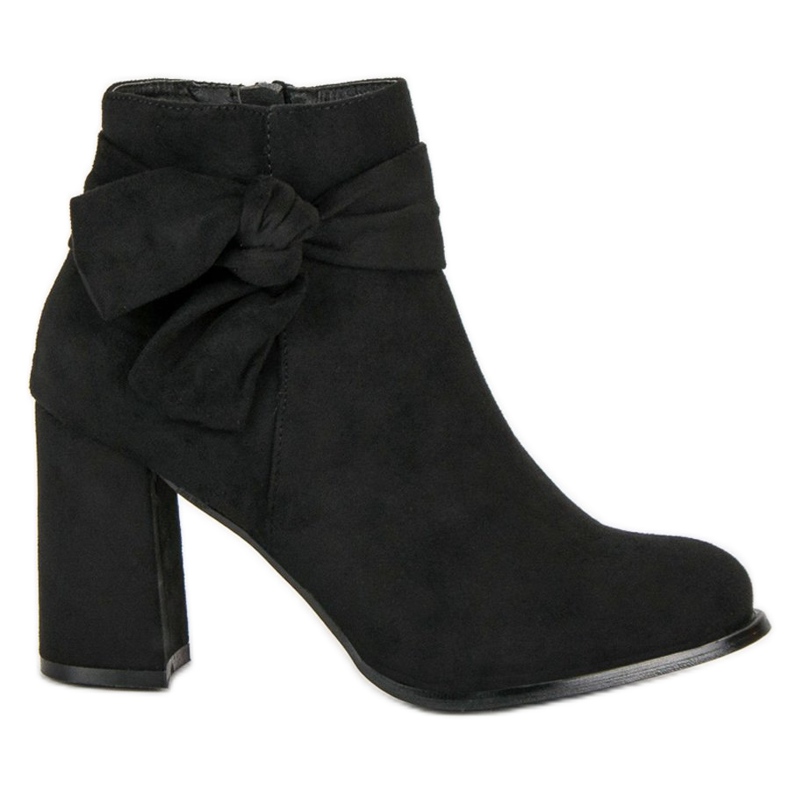 Botines de ante con tacón negro Botines de ante con tacón negro