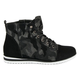 Vinceza Zapatillas camo arriba del tobillo negro